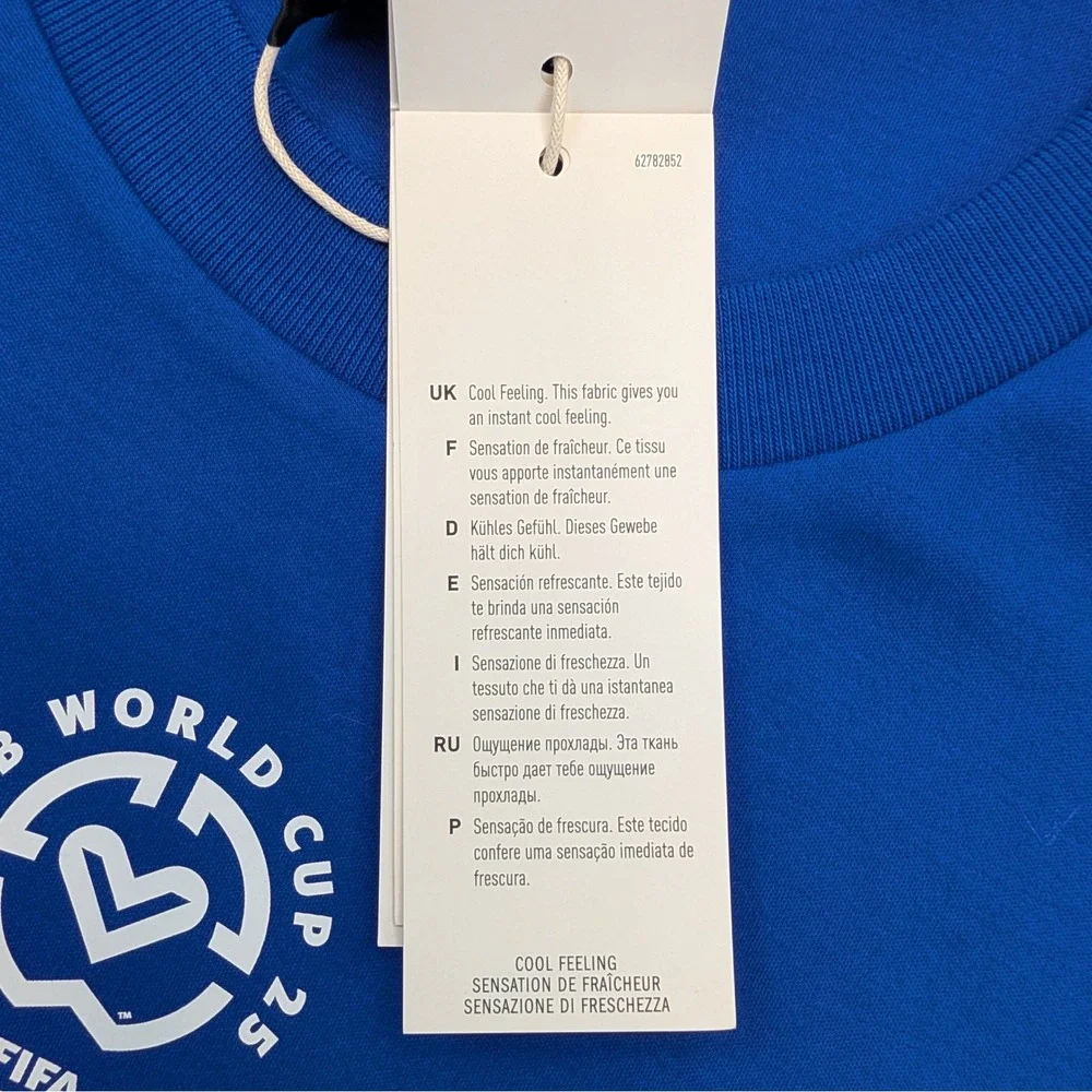 NWT adidas FIFA Club World Cup 2025 Volunteer Tee Blue 2XL Soccer Cotton